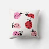 Name Sweet Niedlich Pink Red Ladybug Cartoon Kissen (Rückseite)