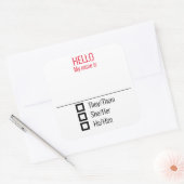 Name Tag Abzeichen einschließlich Pronomen Quadratischer Aufkleber (Umschlag)