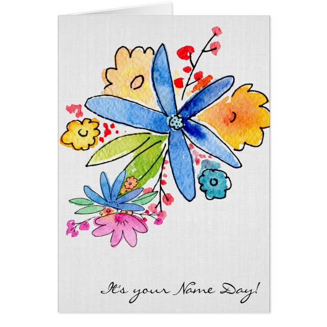 Name Tag Aquarell Blume (Vorne)