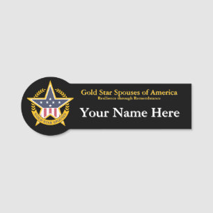 Name-Tag der Ehepartner in Gold Star Namensschild
