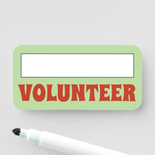 Name-Tag des "VOLUNTEER" für den Augenfang Namensschild (Beispiel)