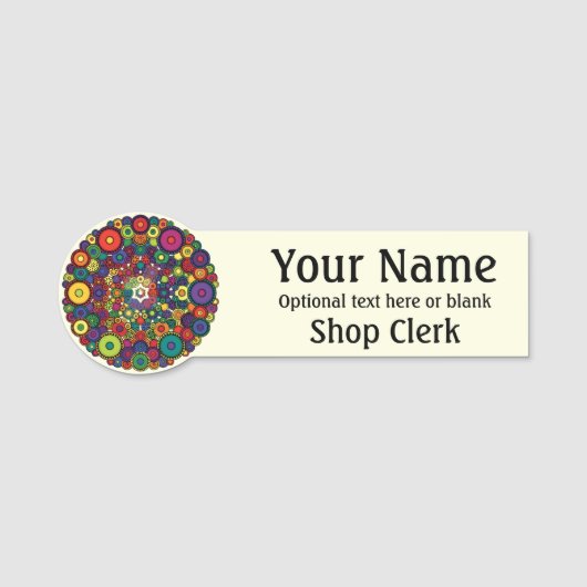 Name Tag Farbiges Geschenkladen Logo Benutzerdefin Namensschild (Vorderseite)