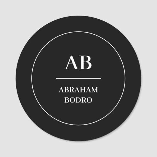 Name-Tag für Schwarz und Weiß | Benutzerdefinierte Namensschild (Vorderseite)