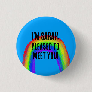 Name Tag Gruß freut sich, Sie treffen Button