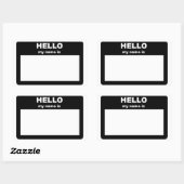 Name-Tag - HELLO mein Name ist Rechteckiger Aufkleber (Blatt)