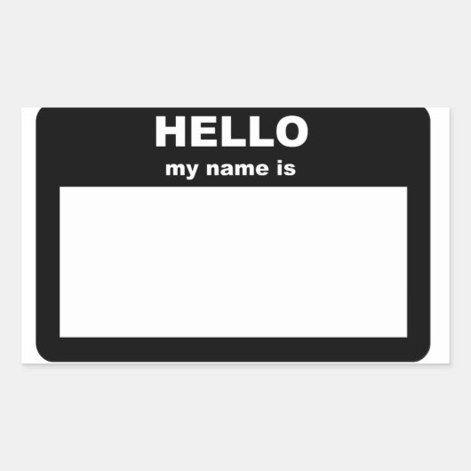 Name-Tag - HELLO mein Name ist Rechteckiger Aufkleber (Vorderseite)