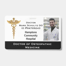 Name Tag ID für Doktor der Osteopathischen Medizin