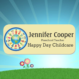 Name Tag Kids Daycare Logo Benutzerdefiniertes Abz Namensschild