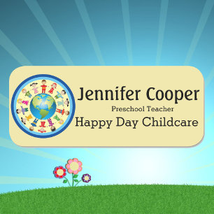 Name Tag Kids Daycare Logo Benutzerdefiniertes Abz Namensschild