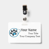 Name-Tag mit dem Veterinär-Logo Benutzerdefinierte Ausweis (Vorderseite mit Clip)