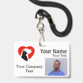 Name-Tag mit Veterinär-Logo-FOTO-ID Ausweis (Vorderseite mit Lanyard)