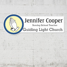 Name Tag Praying Hands Custom Text Church Abzeiche Namensschild