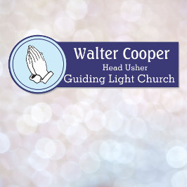 Name Tag Praying Hands oder Ihr Logo Usher Greeter Namensschild