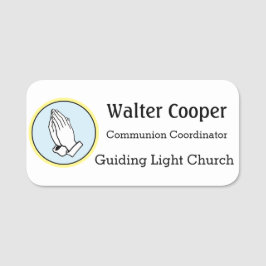 Name Tag Praying Hands or Your Logo Usher Greeter Namensschild
