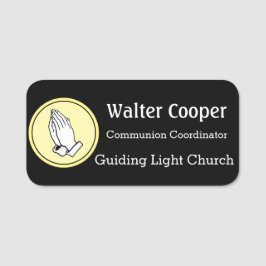 Name Tag Praying Hands or Your Logo Usher Greeter Namensschild