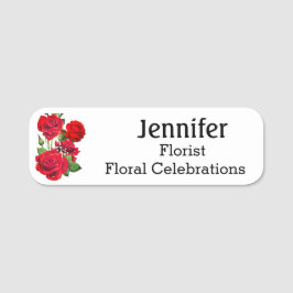 Name Tag Rote Rosen Benutzerdefinierter Text Flori Namensschild