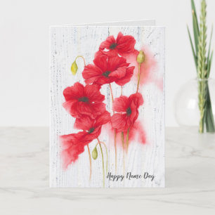 Name Tag Roter Mohn Blume Karte