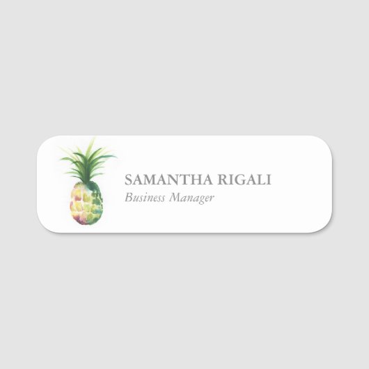 Name Tag Template Beruflich Business Ananas Namensschild (Vorderseite)