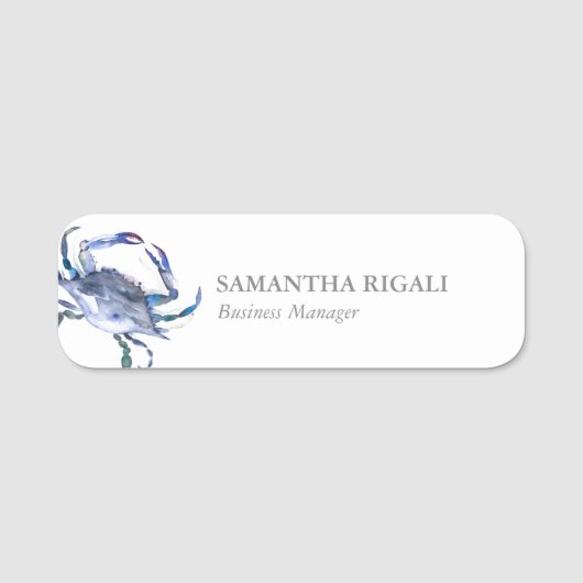 Name Tag Template Beruflich Business Crab Namensschild (Vorderseite)