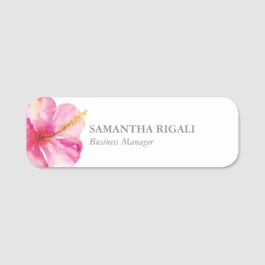 Name Tag Template Berufliche Business Blume Namensschild (Vorderseite)