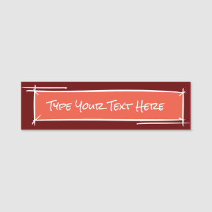 Name Tag Template, handgezeichnet. Doodle. Kirsche Namensschild