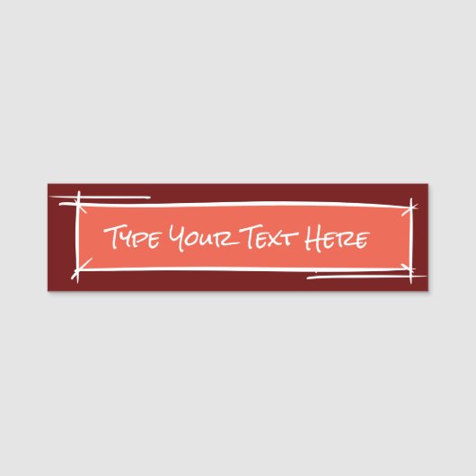 Name Tag Template, handgezeichnet. Doodle. Kirsche Namensschild (Vorderseite)