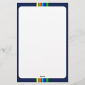 Name Tagline Moderne Streifen Blau Briefpapier (Rückseite)