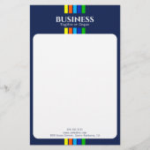 Name Tagline Moderne Streifen Blau Briefpapier (Vorderseite)
