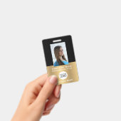 Name-Tags der Abzeichen "Gold & Black Employee" Ausweis (Handheld)