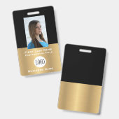 Name-Tags der Abzeichen "Gold & Black Employee" Ausweis (Vorder- & Rückseite)