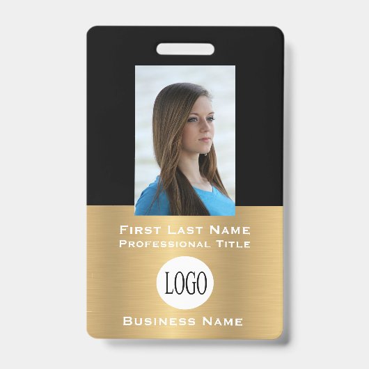 Name-Tags der Abzeichen "Gold & Black Employee" Ausweis (Vorderseite)