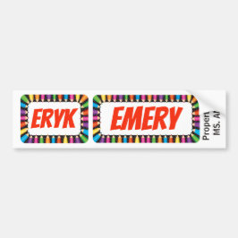 Name Tags Eryk und Emery-Zeichen/Aufkleber/Magnet Autoaufkleber