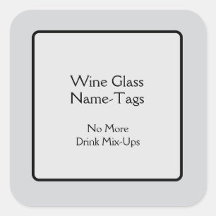 Name-Tags für Wein Quadratischer Aufkleber