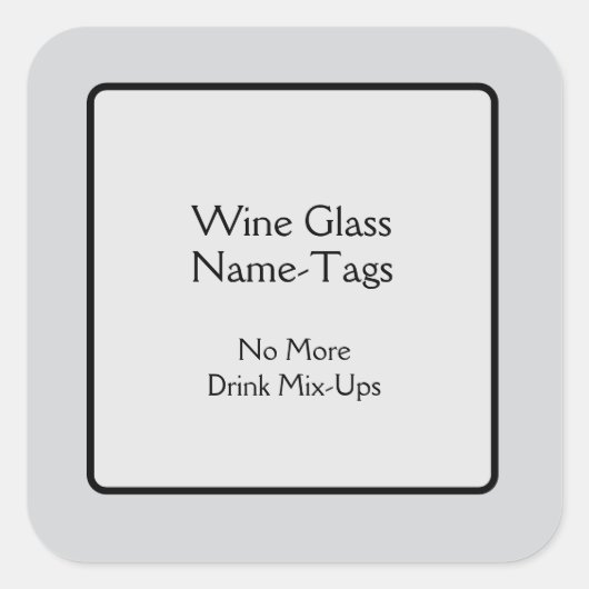Name-Tags für Wein Quadratischer Aufkleber (Vorderseite)
