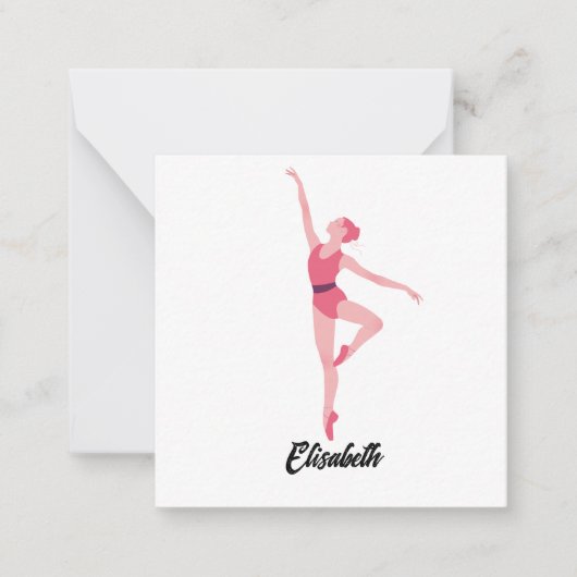 Name Tance ballerina Personalisierung Mitteilungskarte (Vorderseite)