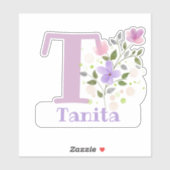 Name Tanita mit dem Letter T-Aufkleber-Ausschnitt Aufkleber (Blatt)