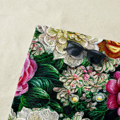 Name Tapestry Illustration Pink White Gold Blume Strandtuch (Beispiel)