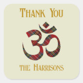 Name. Tartan Om Symbol 3-in Danke Aufkleber (Vorderseite)