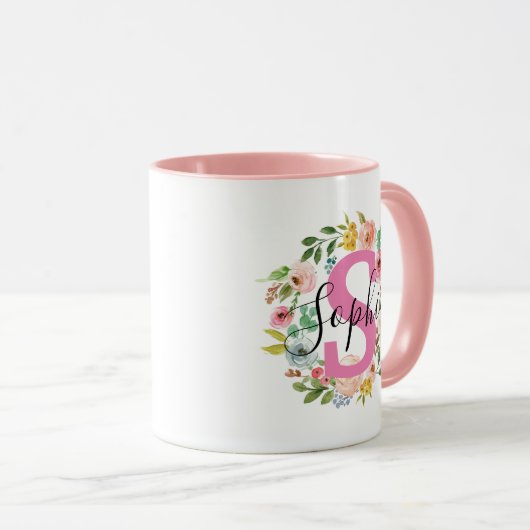 Name Tasse Erstmaliges Geschenk für Blumenblätter (VorderseiteRechts)