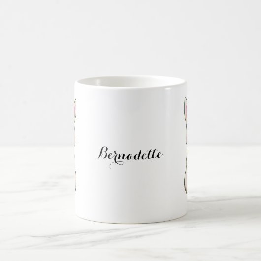 Name-Tasse mit niedlicher Häschen-Kaninchen-Grafik Kaffeetasse (Mittel)