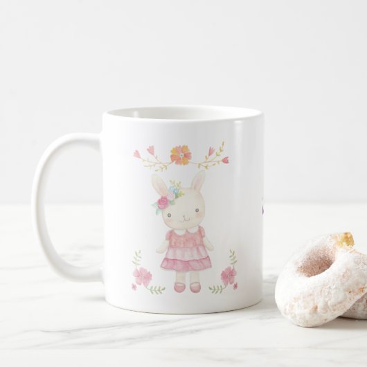 Name-Tasse personalisierte niedliche Kaffeetasse (Mit Donut)