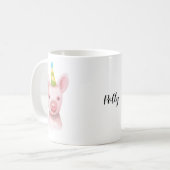 Name-Tassen-niedliches Schwein-personalisierte Kaffeetasse (Vorderseite Links)