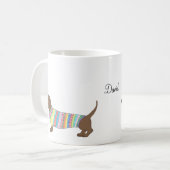 Name-Tassen-personalisierte Dackel-Dackel-Tasse Kaffeetasse (Vorderseite Links)