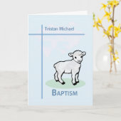 Name Taufe Blue Boy Lamb Karte (Gelbe Blume)