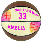 Name Team-Nummer des Gelben Korbball-Balls Basketball (Vorderseite)