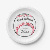 Name, Team und Jahr der Coach-Add-Ins Pappteller (Vorderseite)