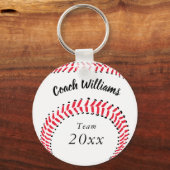 Name Team und Jahr für den Baseball Coach Schlüsselanhänger (Vorderseite)