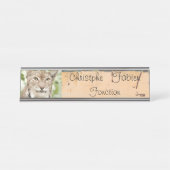 Name Teller Katze Luchs 1 . Tiere . Schreibtischnamensplakette (Vorderseite )