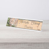 Name Teller Katze lynx 2 . Tiere . Schreibtischnamensplakette (Vorderseite )