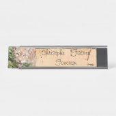 Name Teller Katze lynx 2 . Tiere . Schreibtischnamensplakette (Vorderseite )